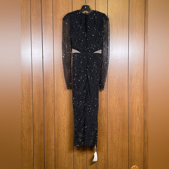 Self-Portrait Diamante Fishnet Midi-Dress size 4 - Picture 11 of 16